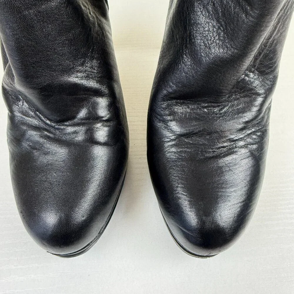 MICHAEL Michale Kors Black Leather High Heel Ankle Boots